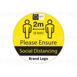 Social Distancing Floor Decals 24 Please Practice Social Distancing Floor Stickers Red 8 Round 