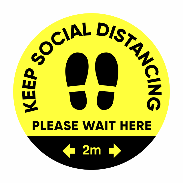 Taqniq Corona Keepyourdistance 1.5Meter Sticker Decal FootPrint round 2m