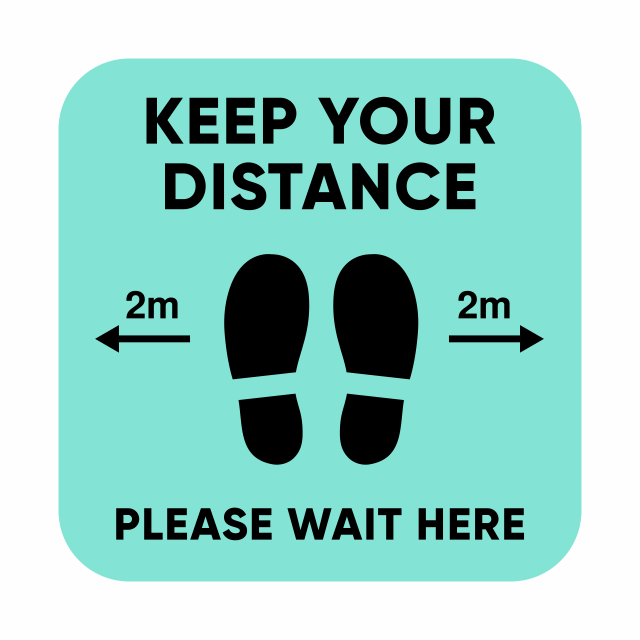 Taqniq Corona Keepyourdistance 1.5Meter Sticker Decal FootPrint square 2m2m